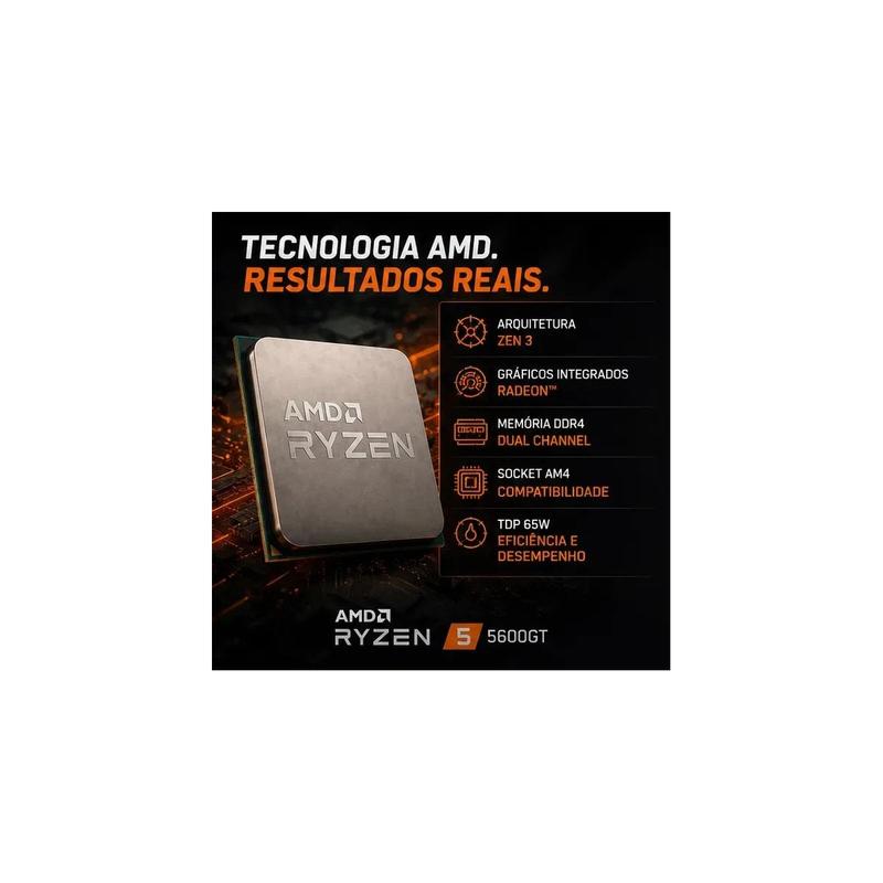 Processador AMD Ryzen 5 5600GT com Cooler, 3.6GHz (4.6GHz Turbo